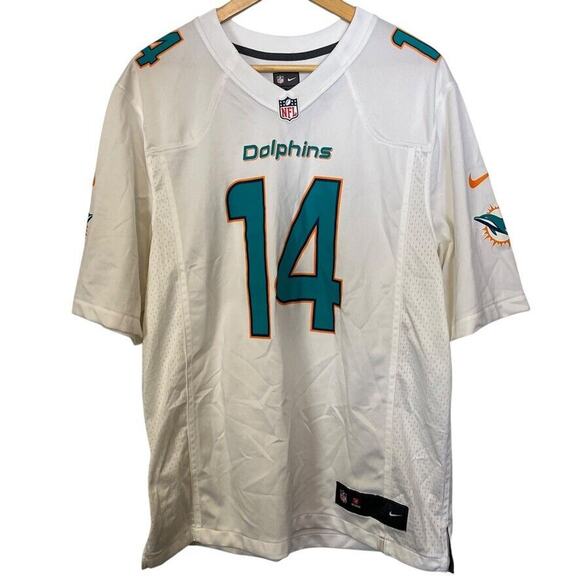 Nike On Field NFL Miami Dolphins Landry 14 White Football Jersey Shirt Mens sz L - Picture 1 of 15